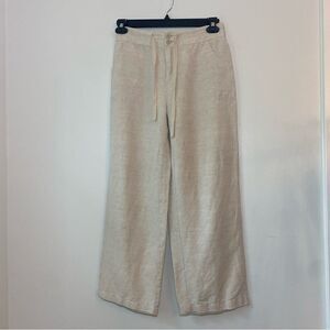 Coldwater Creek Natural Fit Linen Draw String Parchment Casual Pants